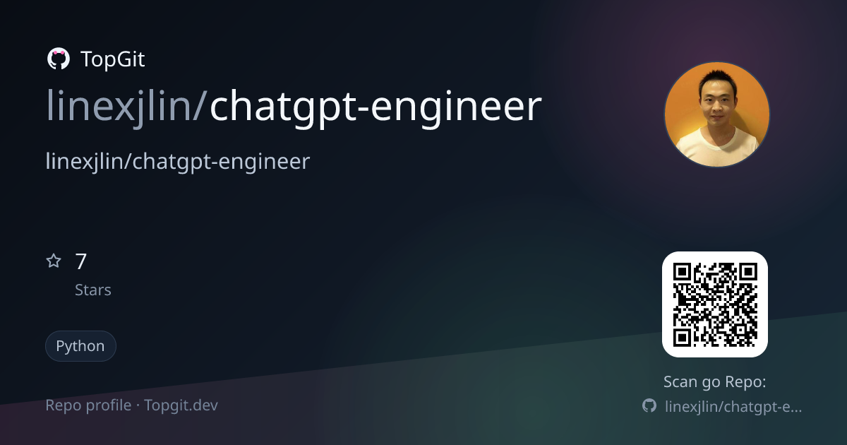 TopGit repo profile image for linexjlin/chatgpt-engineer