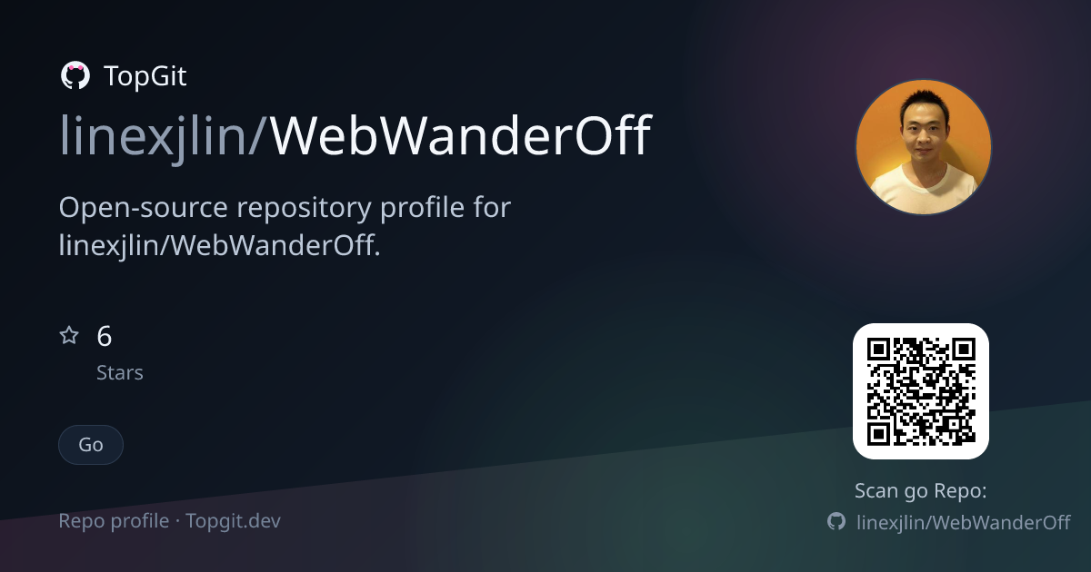 TopGit repo profile image for linexjlin/WebWanderOff