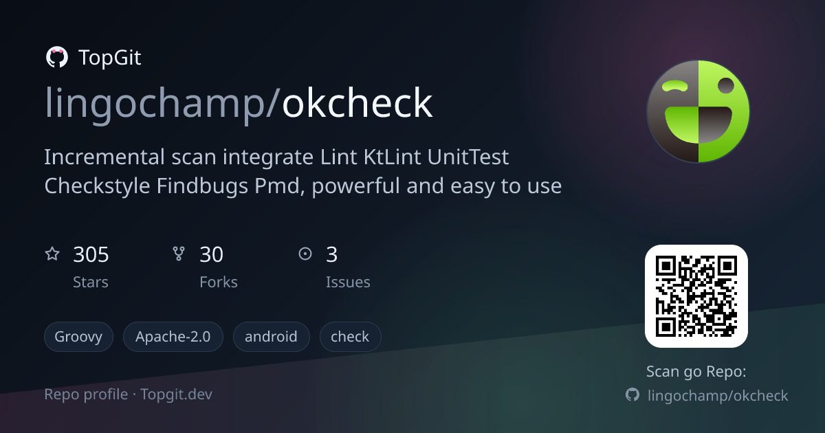 TopGit repo profile image for lingochamp/okcheck