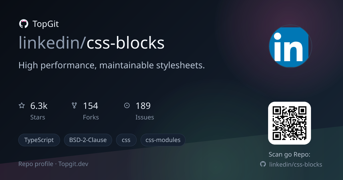 TopGit repo profile image for linkedin/css-blocks
