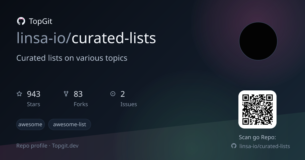 TopGit repo profile image for linsa-io/curated-lists