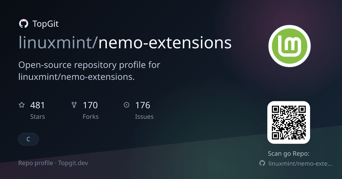 TopGit repo profile image for linuxmint/nemo-extensions