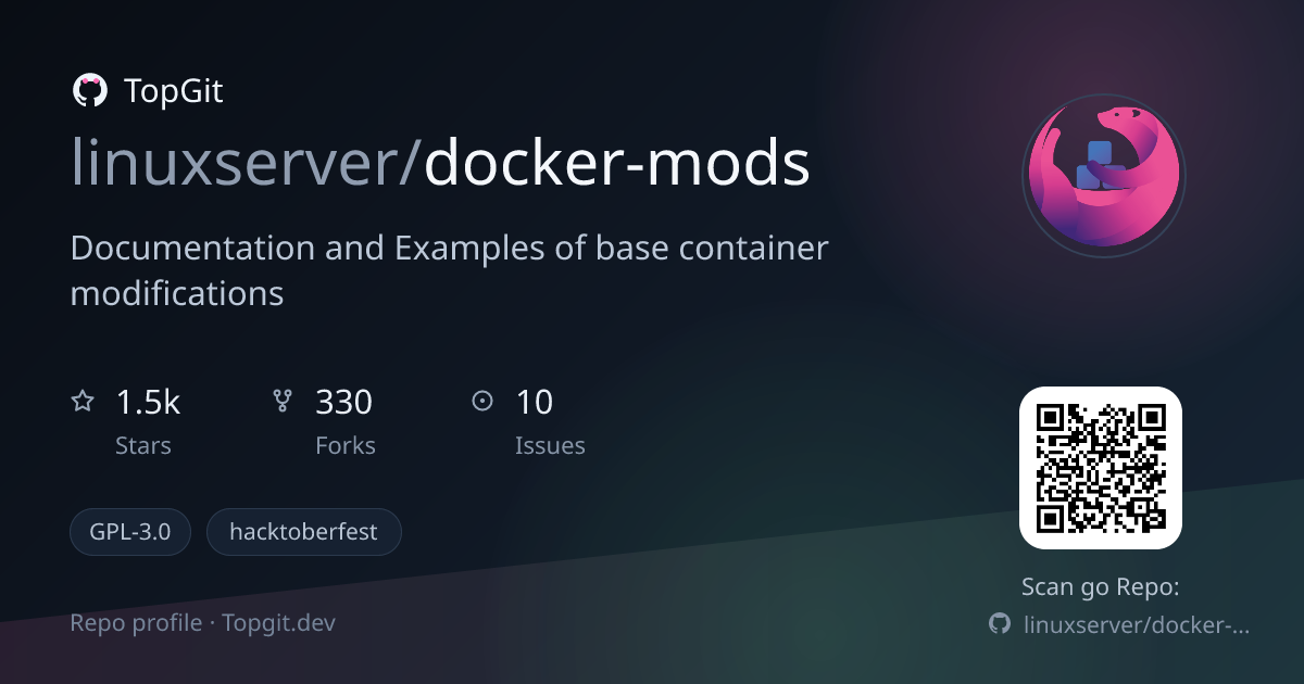 TopGit repo profile image for linuxserver/docker-mods