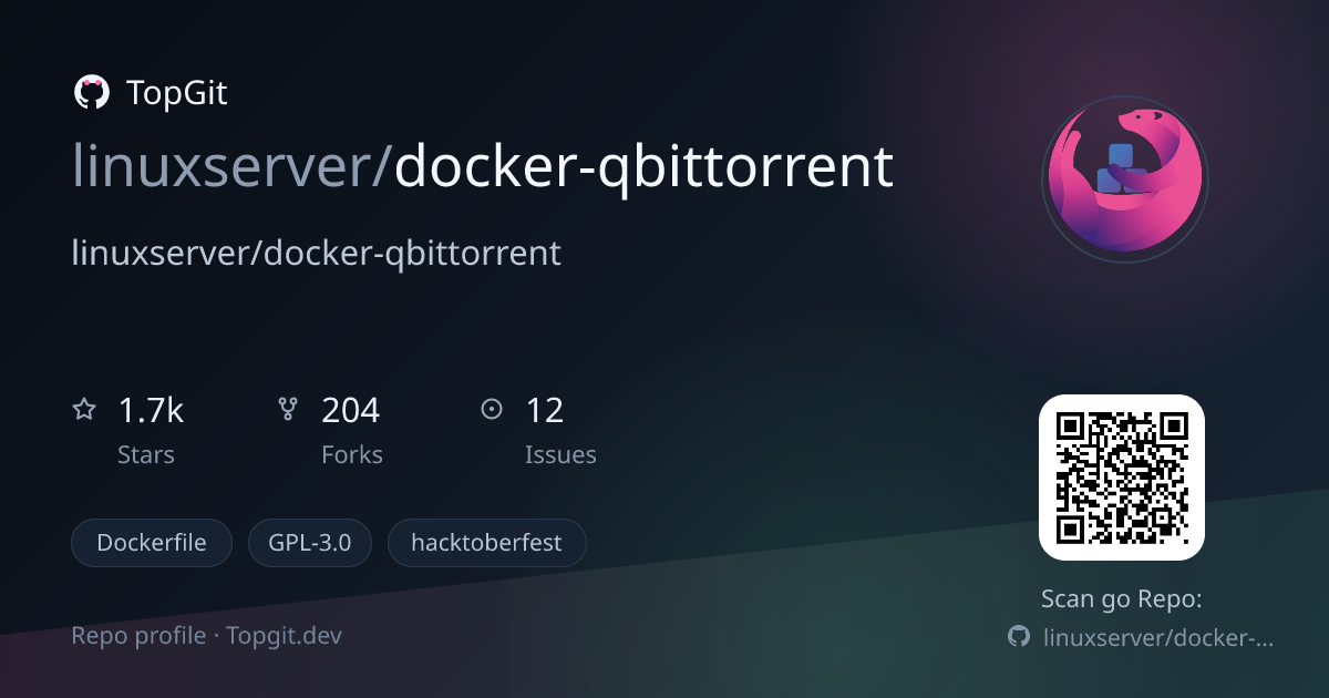 TopGit repo profile image for linuxserver/docker-qbittorrent