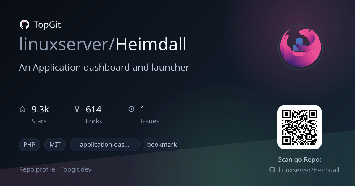 TopGit repo profile image for linuxserver/Heimdall