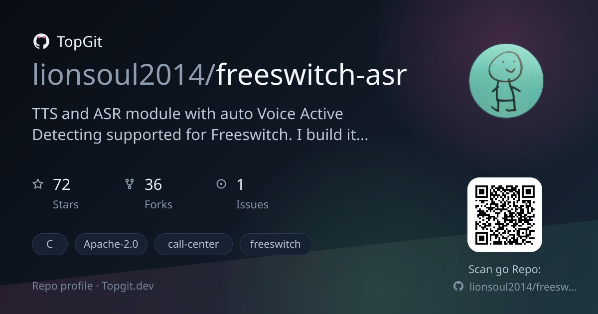 TopGit repo profile image for lionsoul2014/freeswitch-asr