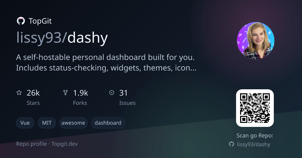 TopGit repo profile image for lissy93/dashy