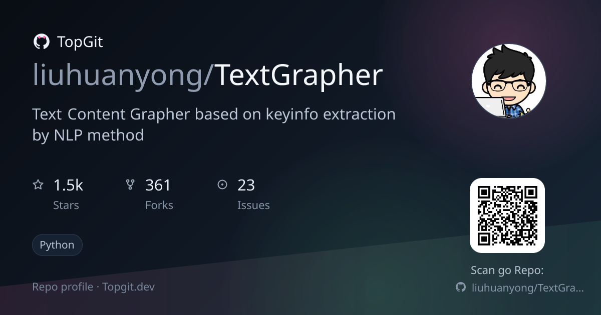 TopGit repo profile image for liuhuanyong/TextGrapher