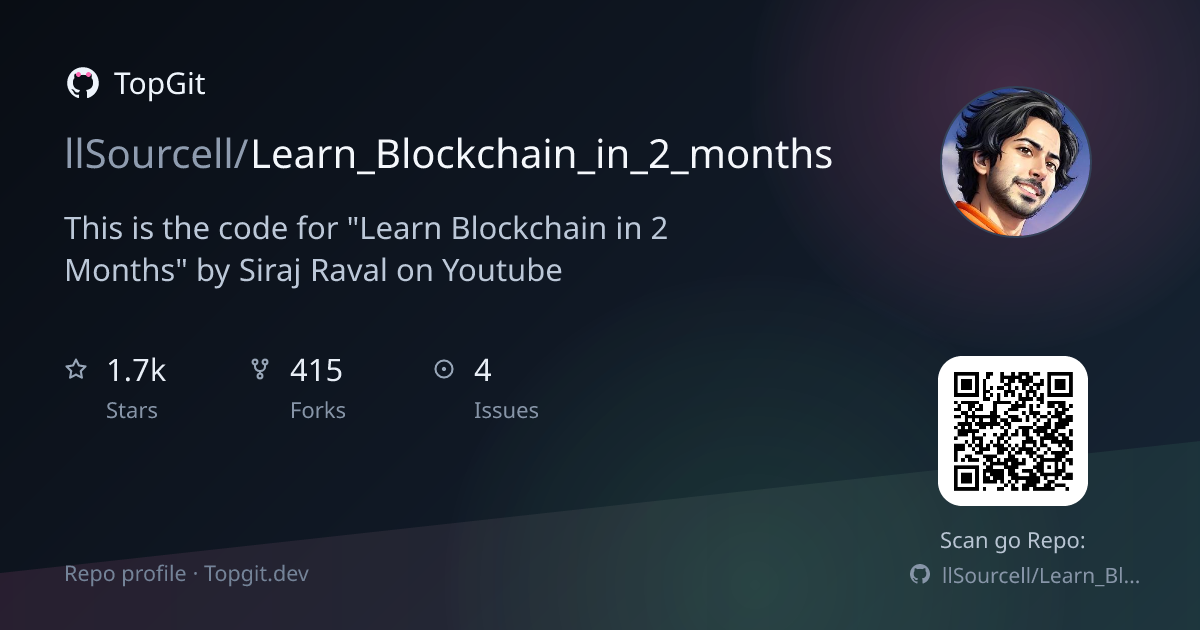 TopGit repo profile image for llSourcell/Learn_Blockchain_in_2_months