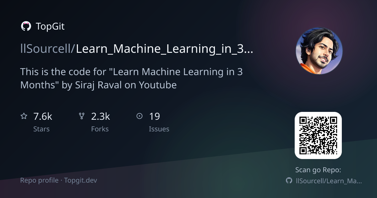 TopGit repo profile image for llSourcell/Learn_Machine_Learning_in_3_Months