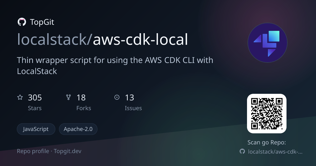 TopGit repo profile image for localstack/aws-cdk-local