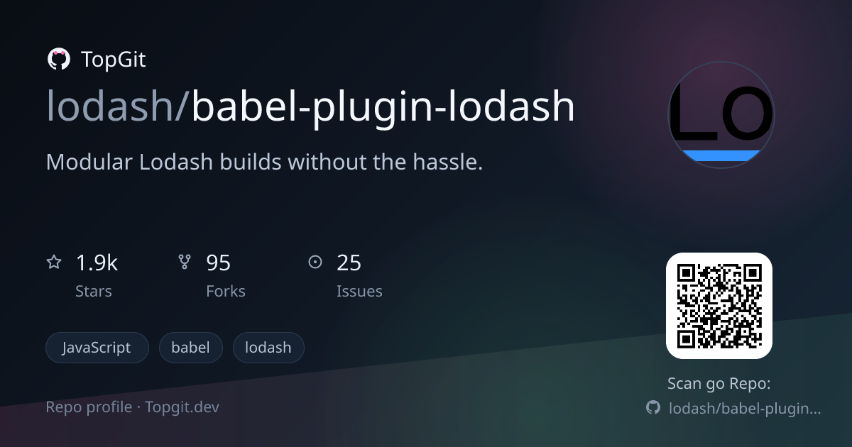 TopGit repo profile image for lodash/babel-plugin-lodash