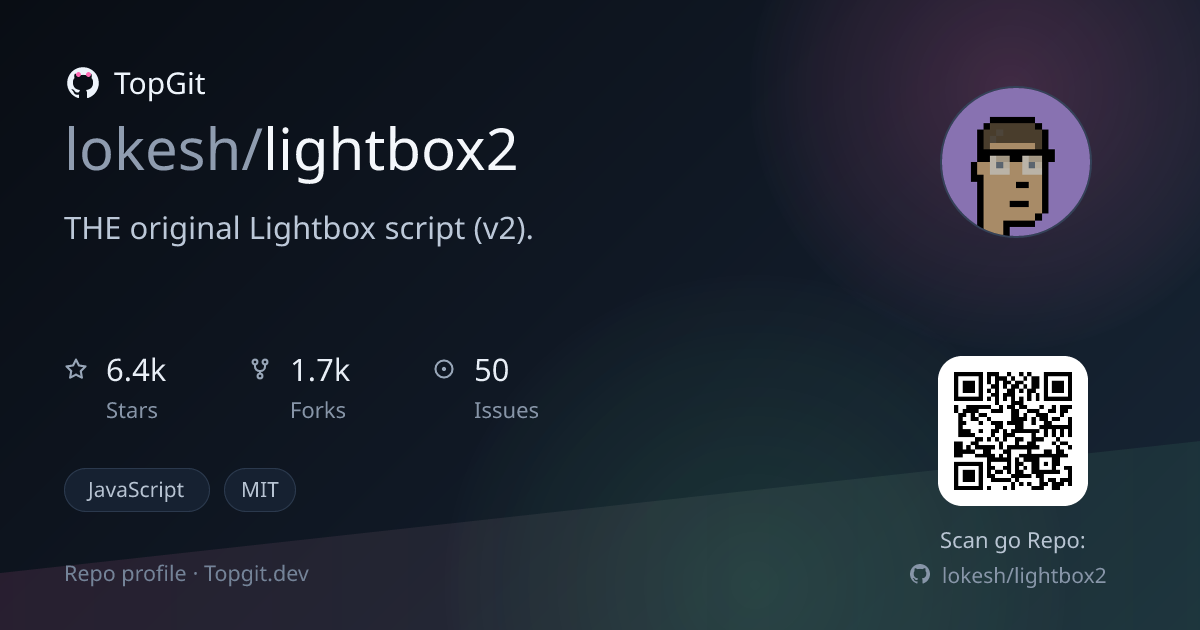TopGit repo profile image for lokesh/lightbox2