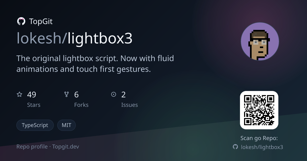 TopGit repo profile image for lokesh/lightbox3