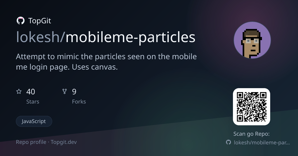 TopGit repo profile image for lokesh/mobileme-particles