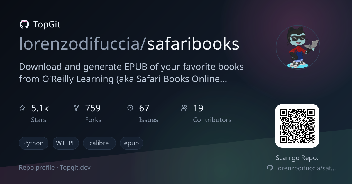 TopGit repo profile image for lorenzodifuccia/safaribooks