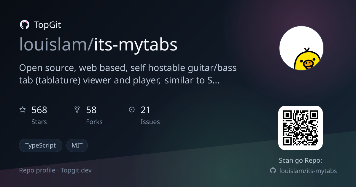 TopGit repo profile image for louislam/its-mytabs