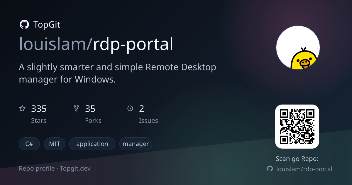 TopGit repo profile image for louislam/rdp-portal