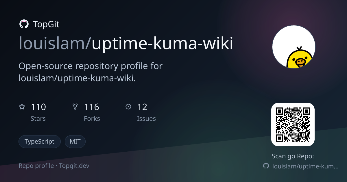 TopGit repo profile image for louislam/uptime-kuma-wiki