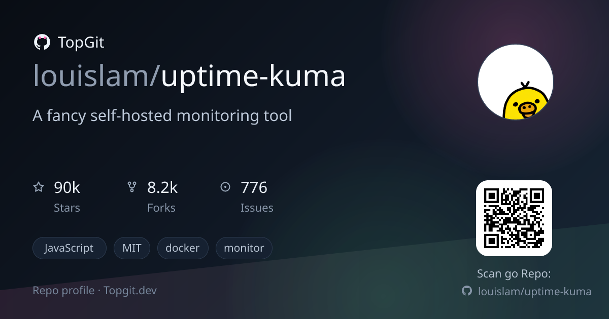 TopGit repo profile image for louislam/uptime-kuma