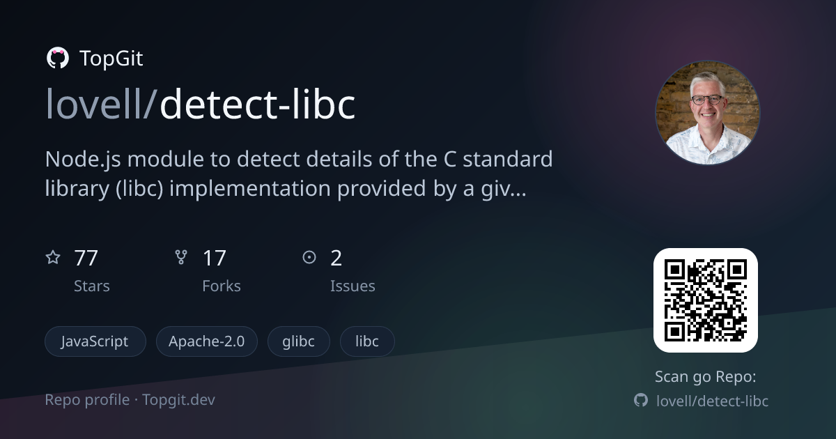 TopGit repo profile image for lovell/detect-libc