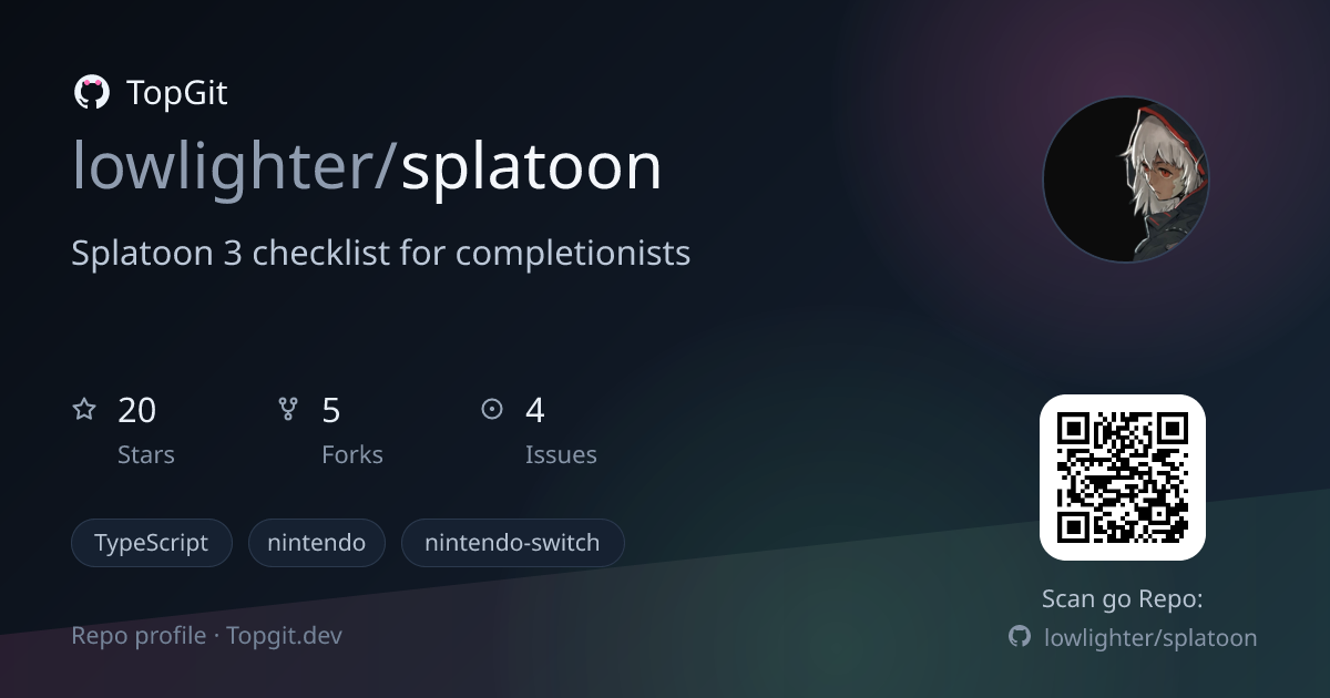 TopGit repo profile image for lowlighter/splatoon