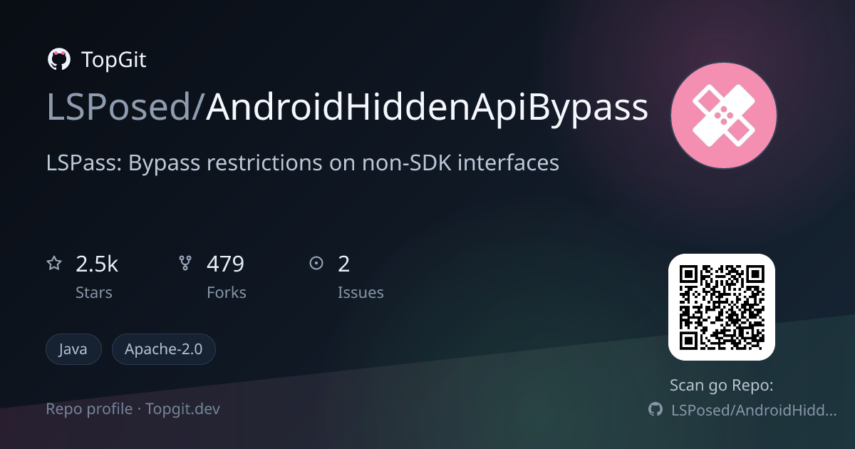 TopGit repo profile image for LSPosed/AndroidHiddenApiBypass