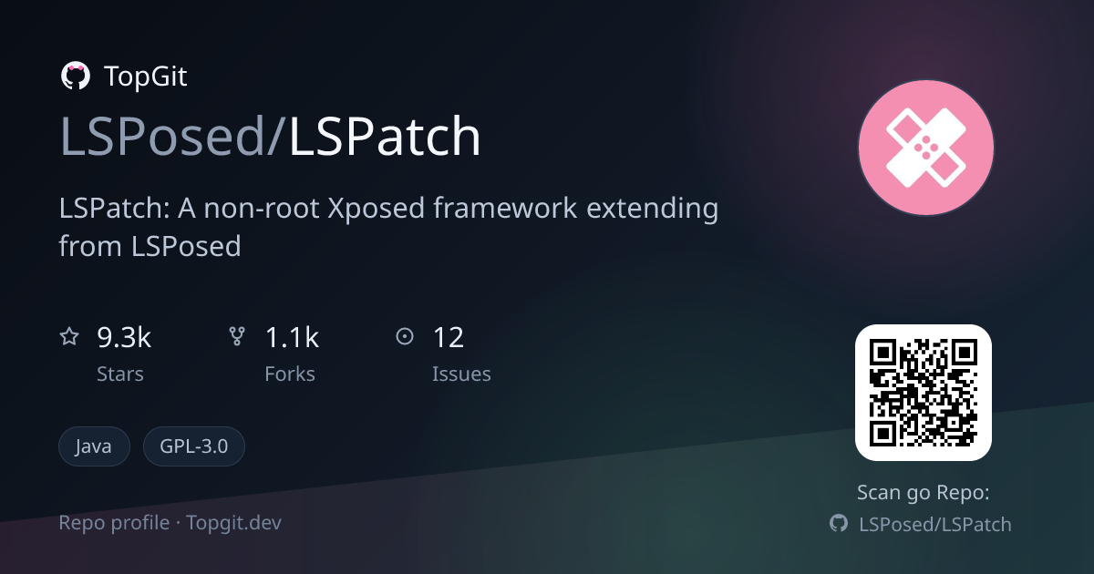 TopGit repo profile image for LSPosed/LSPatch