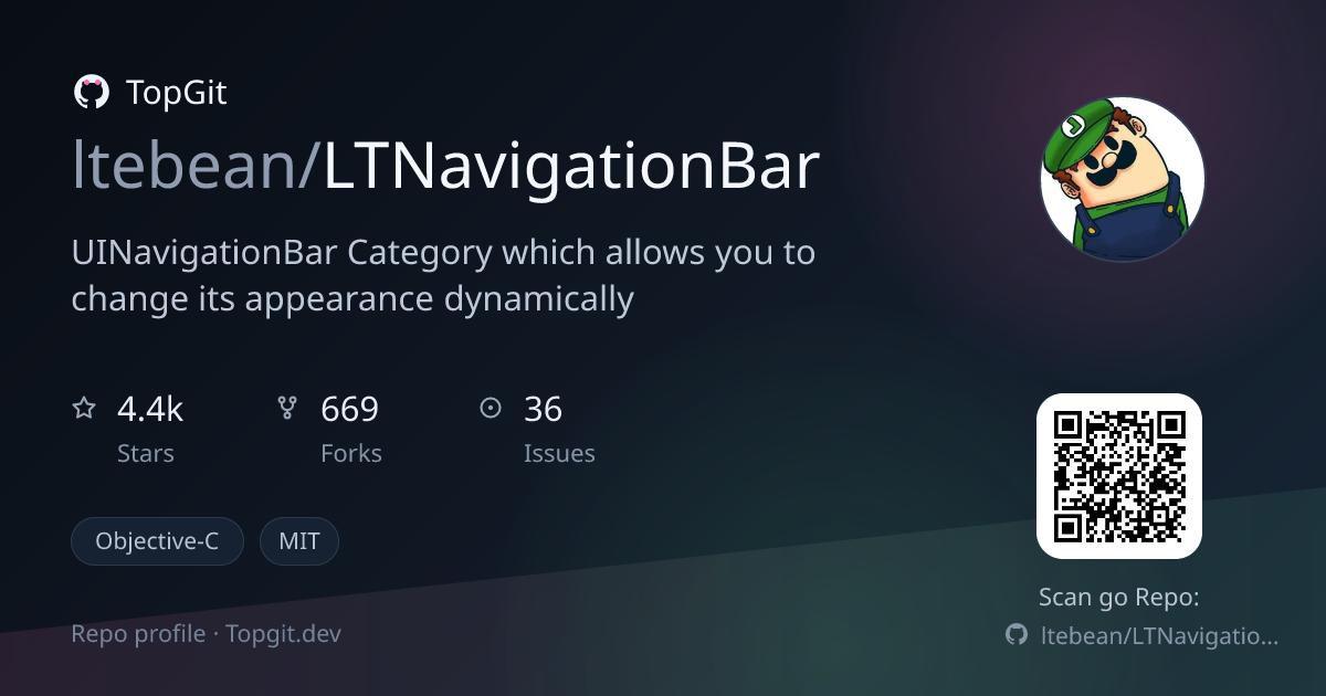 TopGit repo profile image for ltebean/LTNavigationBar
