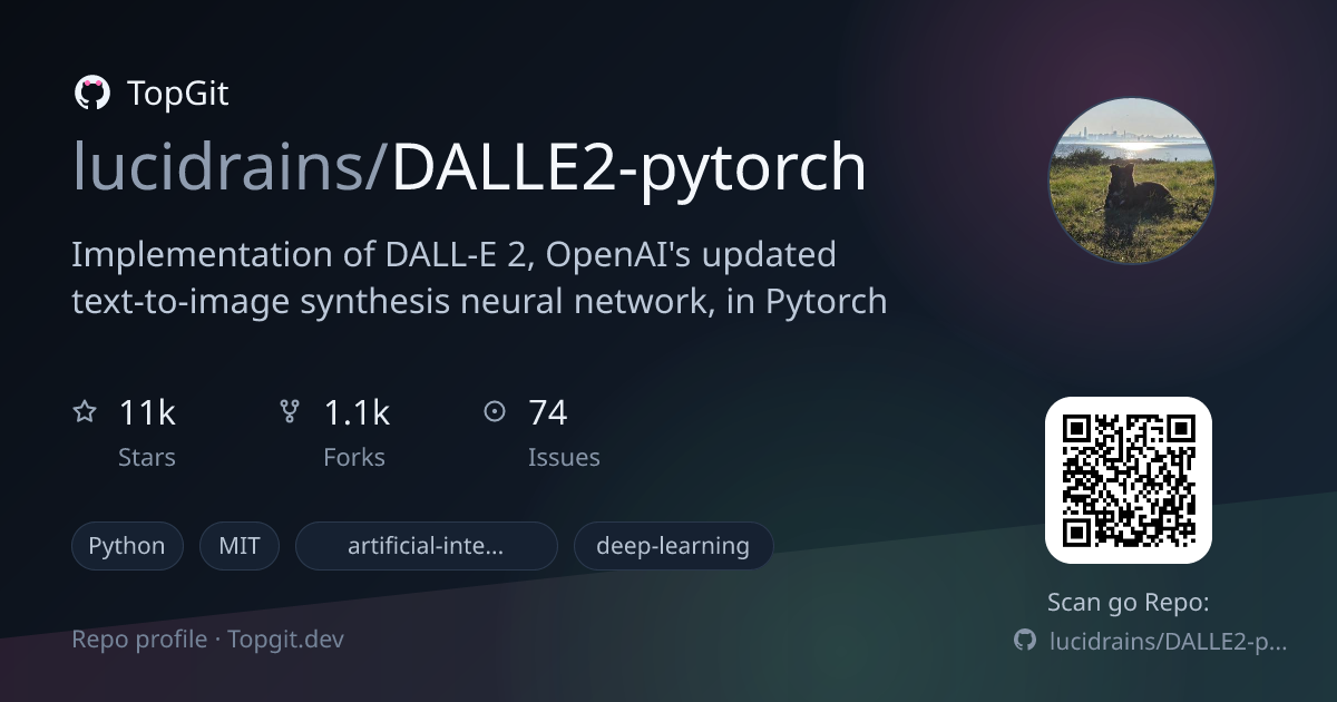 TopGit repo profile image for lucidrains/DALLE2-pytorch