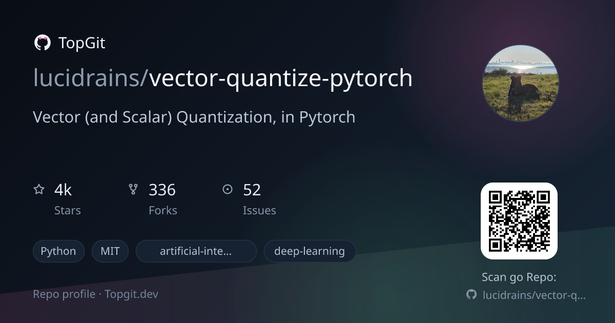TopGit repo profile image for lucidrains/vector-quantize-pytorch