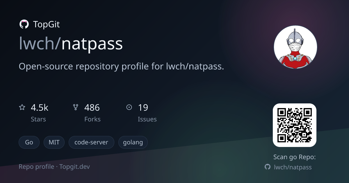 TopGit repo profile image for lwch/natpass