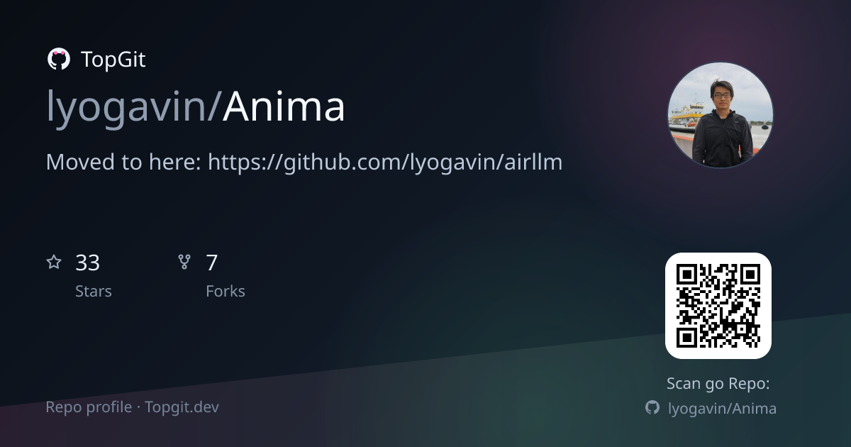 TopGit repo profile image for lyogavin/Anima