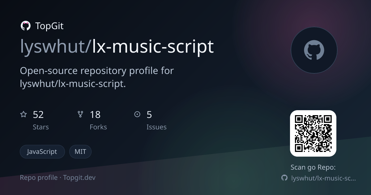 TopGit repo profile image for lyswhut/lx-music-script
