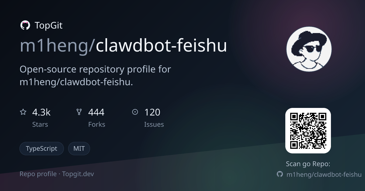 TopGit repo profile image for m1heng/clawdbot-feishu