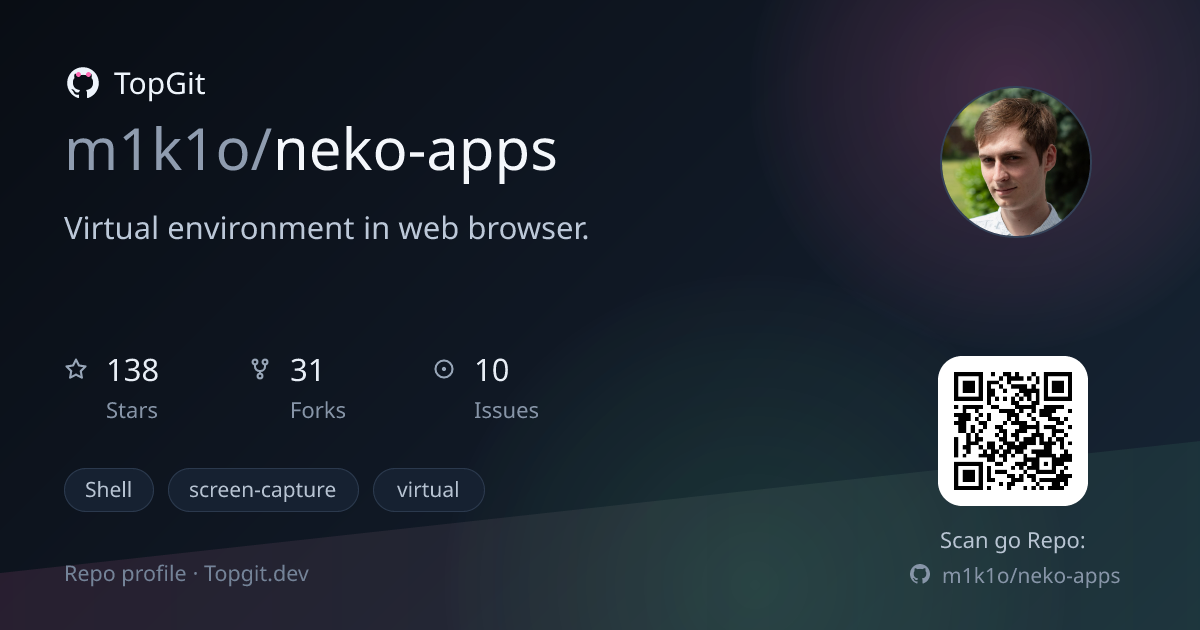 TopGit repo profile image for m1k1o/neko-apps