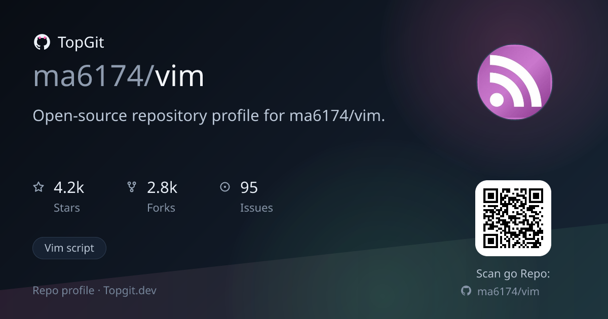 TopGit repo profile image for ma6174/vim