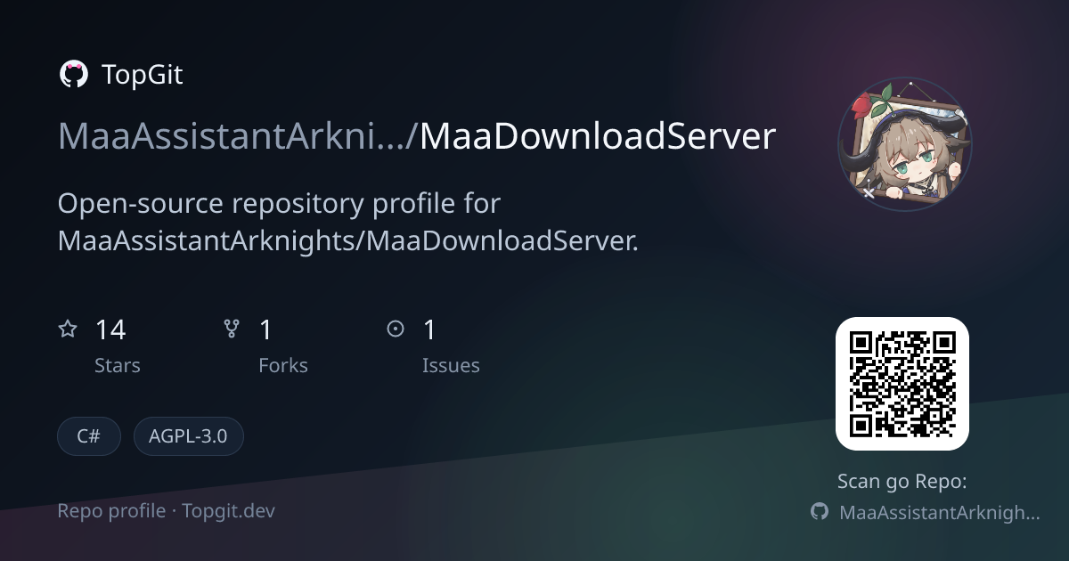 TopGit repo profile image for MaaAssistantArknights/MaaDownloadServer