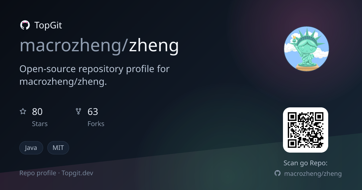 TopGit repo profile image for macrozheng/zheng
