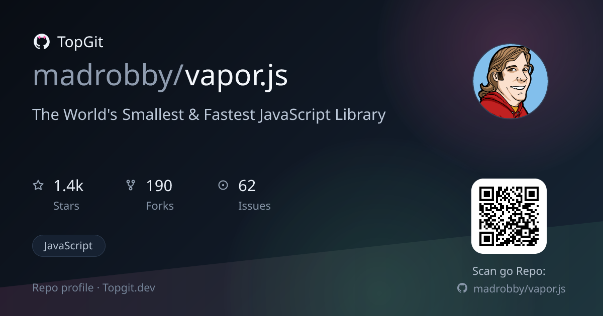 TopGit repo profile image for madrobby/vapor.js
