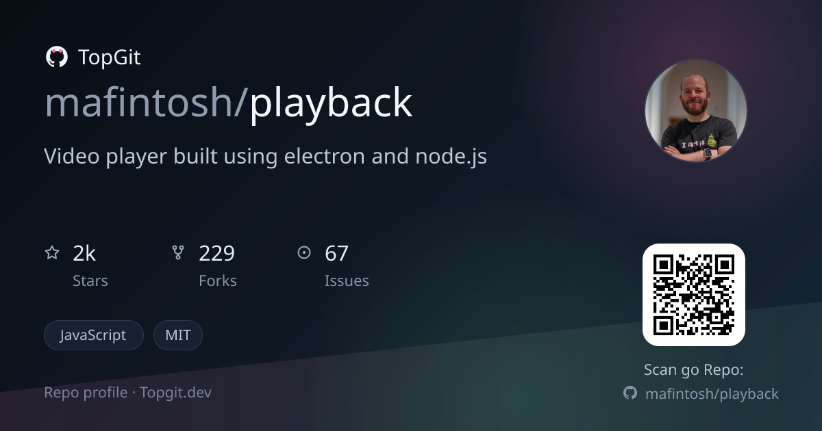 TopGit repo profile image for mafintosh/playback