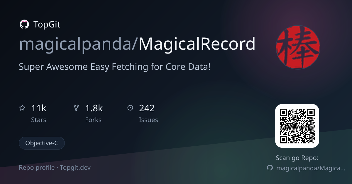 TopGit repo profile image for magicalpanda/MagicalRecord
