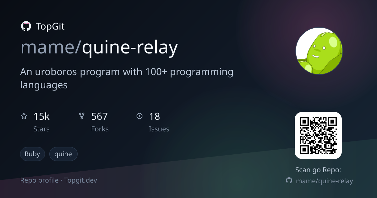 TopGit repo profile image for mame/quine-relay