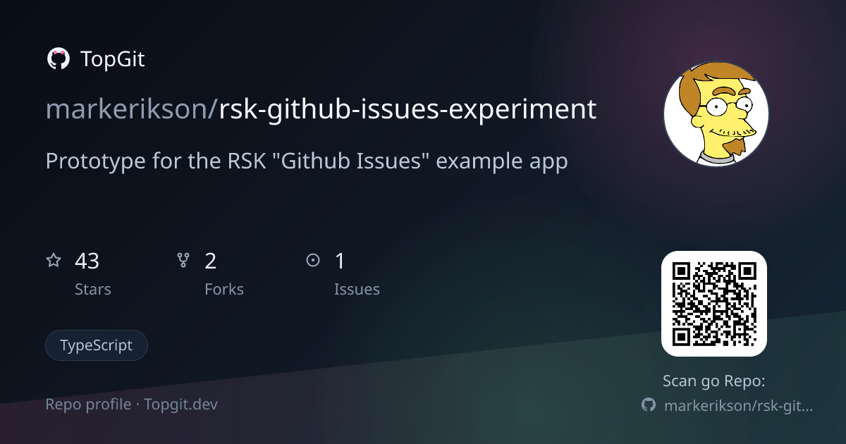 TopGit repo profile image for markerikson/rsk-github-issues-experiment