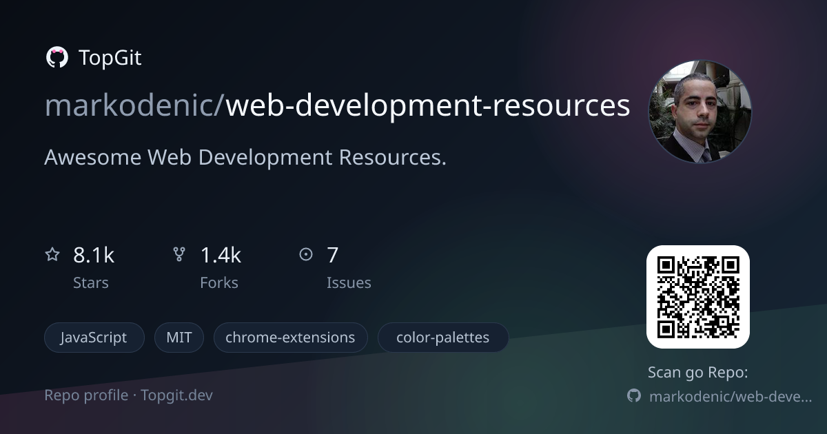 TopGit repo profile image for markodenic/web-development-resources