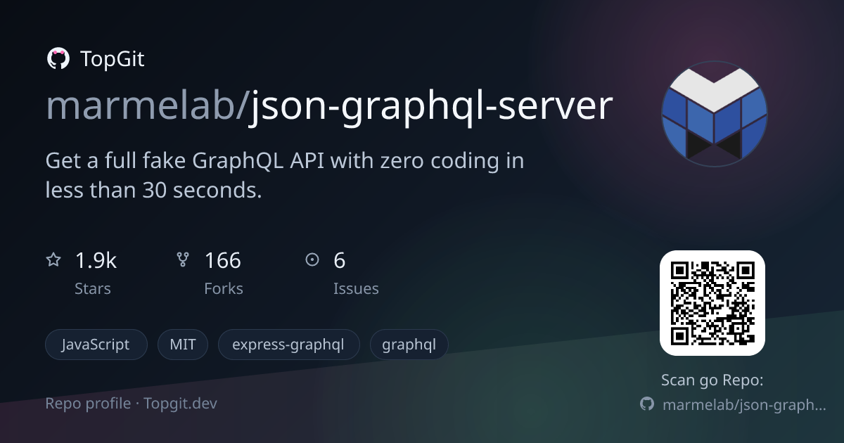 TopGit repo profile image for marmelab/json-graphql-server