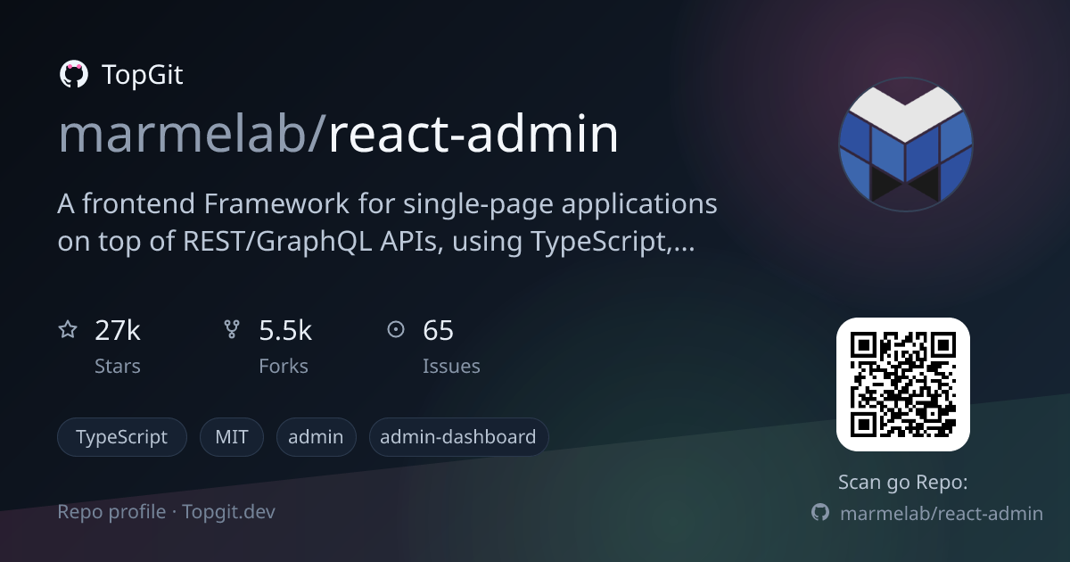 TopGit repo profile image for marmelab/react-admin