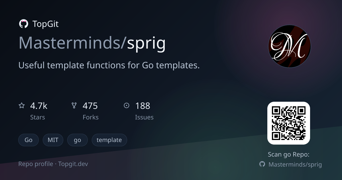TopGit repo profile image for Masterminds/sprig