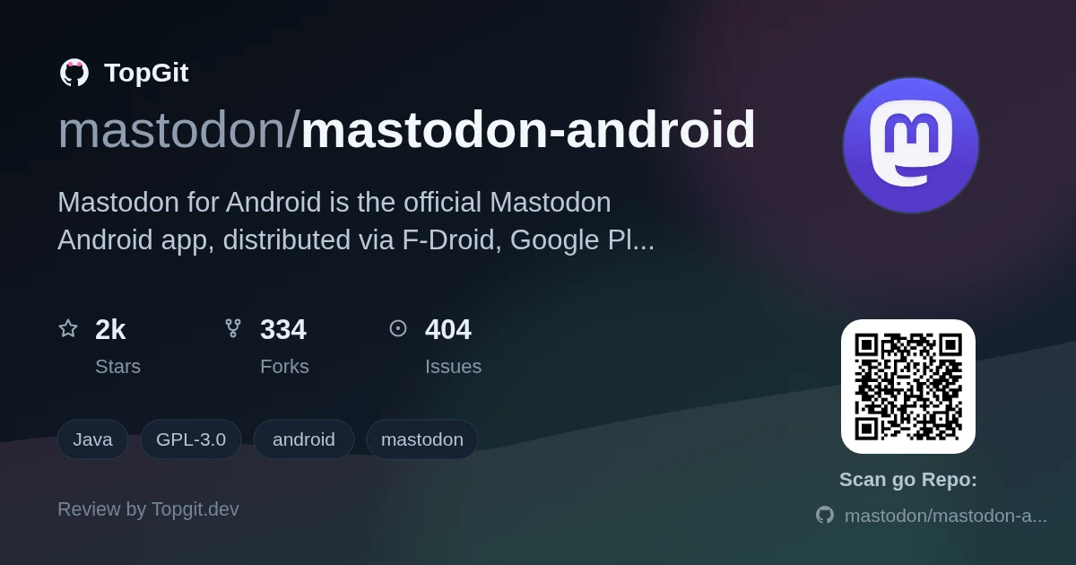 TopGit repo profile image for mastodon/mastodon-android