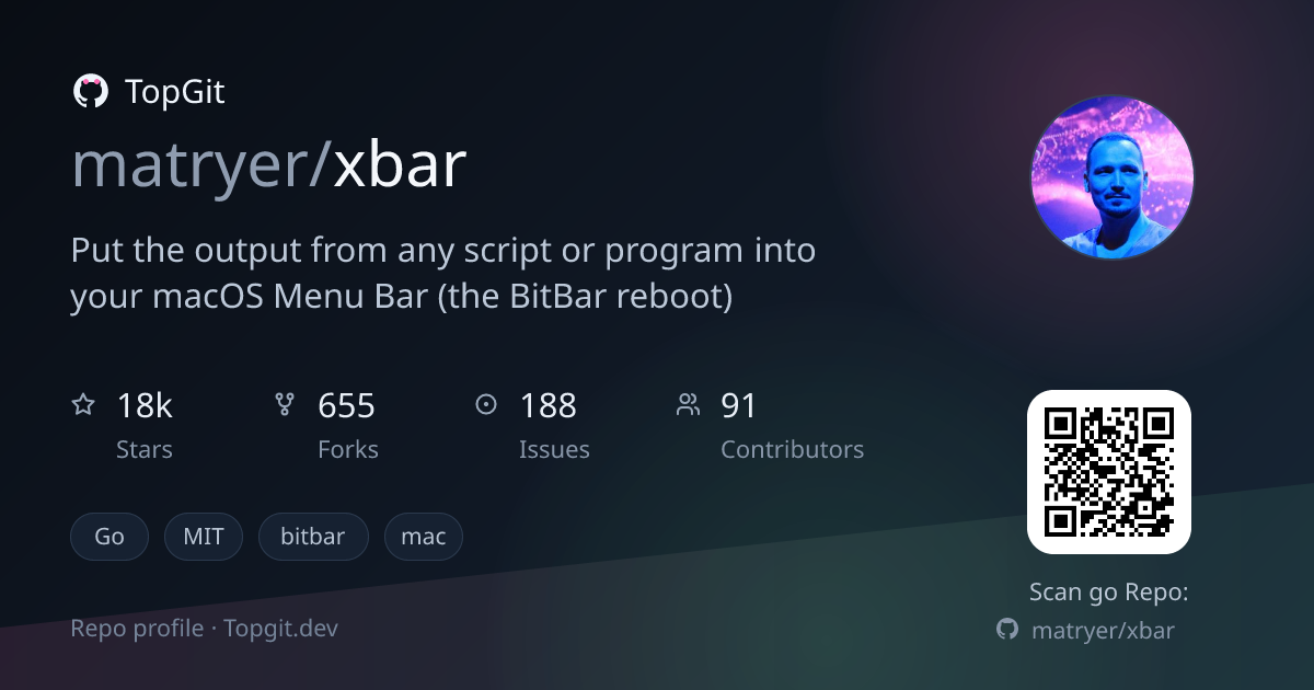 TopGit repo profile image for matryer/xbar
